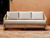 Диван трехместный с подушками SNOC Elisa алюминий, искусственный ротанг, ткань Фото 1