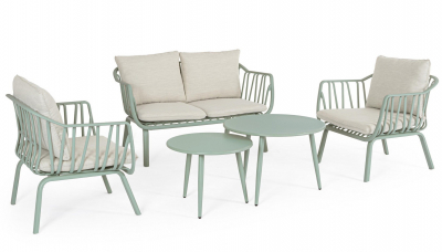 Комплект лаунж мебели Garden Relax Nixie сталь, полипропилен, полиэстер зеленый шалфей Фото 1