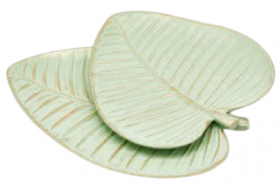 Набор из 2-х блюд Листья Мяты EDG Decor дерево светло-зеленый Фото 1