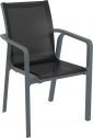 Кресло пластиковое Siesta Contract Pacific стеклопластик, текстилен темно-серый, черный Фото 1