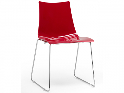 Стул пластиковый Scab Design Zebra Antishock сталь, поликарбонат, ткань хром, красный Фото 1