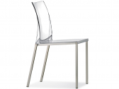 Стул прозрачный PEDRALI Kuadra сталь, поликарбонат прозрачный Фото 5