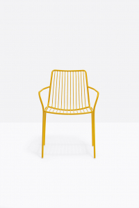 Кресло металлическое с высокой спинкой PEDRALI Nolita сталь желтый Фото 6