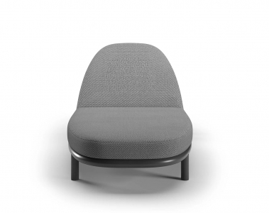 Шезлонг-лежак металлический с матрасом SNOC Lorvain Nightfall алюминий, олефин черный, серый Фото 4