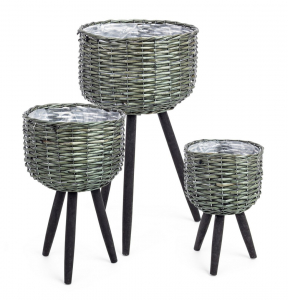 Комплект кашпо Garden Relax Tripod бук, бамбук, нейлон черный, зеленый Фото 2 Комплект кашпо Garden Relax Tripod бук, бамбук, нейлон черный, зеленый Фото 2