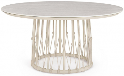 Стол металлический обеденный Garden Relax Lanai алюминий, роуп, камень верблюжий Фото 1