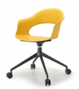 Кресло офисное пластиковое Scab Design Lady B алюминий, технополимер черный, горчичный Фото 3