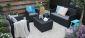 Комплект пластиковой мебели Keter Corona set with cushion box пластик с имитацией плетения графит Фото 2