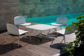 Столик кофейный квадратный уличный Nardi Ninfea-Loto Relax 95 алюминий, стекло белый Фото 5