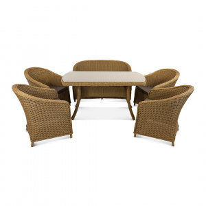 Кресло плетеное с подушкой ReeHouse Primo алюминий, искусственный ротанг, олефин американский орех, серый Фото 6