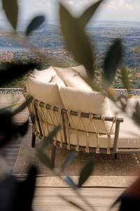 Лаунж-лежак плетеный двойной с подушками Garden Relax Lanai сталь, роуп, олефин какао Фото 13