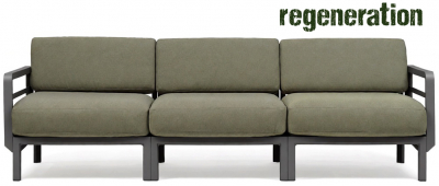 Диван пластиковый с подушками Nardi Maximo 3 стеклопластик, Sunbrella базальт, тимьян Фото 1