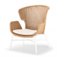 Кресло лаунж плетеное с подушкой Grattoni Ocean алюминий, искусственный ротанг, олефин белый, натуральный, бежевый Фото 7