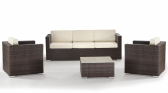 Комплект плетеной мебели Grattoni Sole алюминий, искусственный ротанг, олефин коричневый, бежевый Фото 1