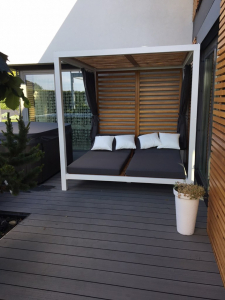 Шатер металлический с лежаками и навесом ReeHouse Costa Bravo Wood алюминий, полиэстер Фото 7