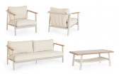 Комплект металлической лаунж мебели Garden Relax Leonida алюминий, тик, олефин бежевый Фото 4