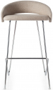 Стул барный с обивкой Kastel Kimmi сталь, ткань хром Фото 1