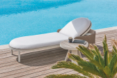 Лежак металлический с матрасом Ethimo Esedra алюминий, искусственный ротанг, акрил песочный, белый Фото 7