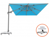 Зонт профессиональный 3х3 м THEUMBRELA SEMSIYE EVI Banana Plus алюминий, олефин серебристый, голубой Фото 1