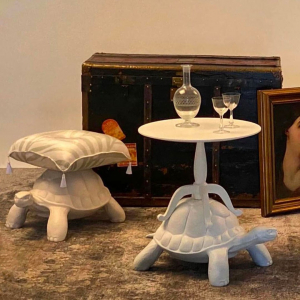 Пуф с подушкой Qeeboo Turtle Carry полиэтилен, ткань белый Фото 8