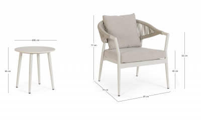 Комплект металлической лаунж мебели Garden Relax Millor алюминий, роуп, полиэстер бежевый Фото 2