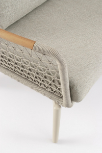 Диван трехместный с подушками Garden Relax Eulero алюминий, тик, роуп, олефин пеликан Фото 8