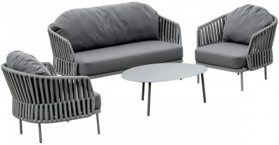 Комплект лаунж мебели Grattoni Soho алюминий, роуп, олефин титан Фото 1