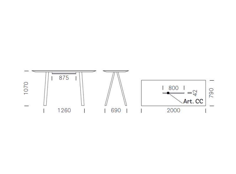 Стол барный с каналом для протяжки проводов Arki-Table CC Wood