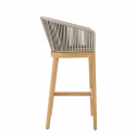 Кресло барное плетеное с подушкой JANUS et Cie Heron тик, алюминий, роуп, акрил натуральный, песочный Фото 7
