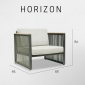 Кресло плетеное с подушками Skyline Design Horizon алюминий, тик, полиэстер, sunbrella черный, темно-серый, бежевый Фото 4
