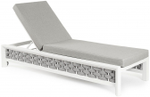 Шезлонг-лежак металлический Garden Relax Otavio алюминий, роуп, олефин белый, серый Фото 1