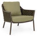 Лаунж-кресло плетеное с подушкой Garden Relax Everly алюминий, роуп, олефин коричневый, зеленый, оливковый Фото 1