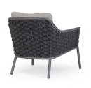 Лаунж-кресло плетеное с подушкой Garden Relax Everly алюминий, роуп, олефин антрацит, серый Фото 6