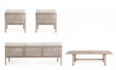 Комплект лаунж мебели Garden Relax Kalimera алюминий, роуп, олефин древесный Фото 6