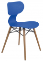 Стул пластиковый PAPATYA Yugo-S Wox Beech бук, стеклопластик синий Фото 1