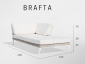 Шезлонг-лежак правый плетеный с матрасом Skyline Design Brafta алюминий, искусственный ротанг, sunbrella белый, бежевый Фото 3