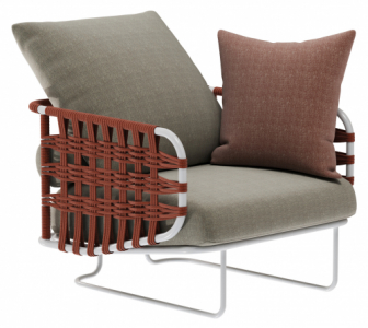 Комплект плетеной лаунж мебели Rever Nido сталь, роуп, полиэстер, мрамор белый, 14, 6/10, 1/5, 6/5, белый мрамор Каррара Фото 8