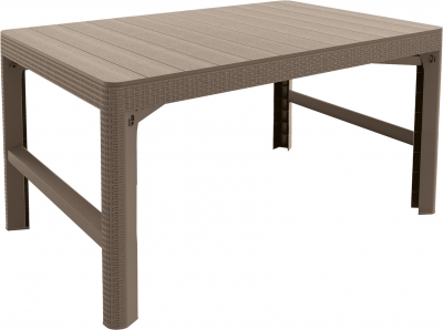 Стол пластиковый Keter Lyon rattan table пластик с имитацией плетения капучино Фото 1