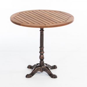 Стол деревянный обеденный WArt Cosmo 80D чугун, ироко Фото 5