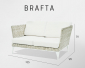 Диван плетеный двухместный с подушками Skyline Design Brafta алюминий, искусственный ротанг, sunbrella белый, бежевый Фото 4
