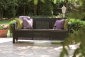 Диван пластиковый Keter Corfu Love Seat Max пластик с имитацией плетения коричневый Фото 3