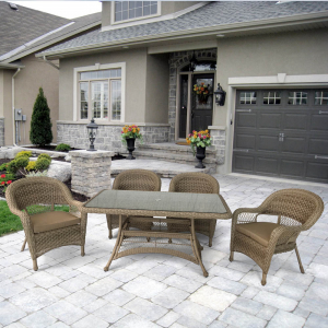 Комплект плетеной мебели Afina T130Bg/Y130Bg-150x90 Beige/Beige 4Pcs искусственный ротанг, сталь бежевый Фото 4