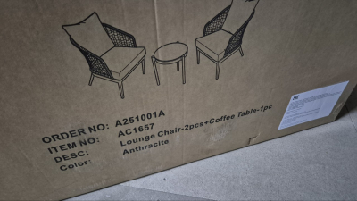 Комплект плетеной мебели Tagliamento Lounge алюминий, роуп, стекло, ткань антрацит Фото 8