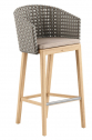 Кресло плетеное барное с подушкой Royal Botania Calypso тик, нержавеющая сталь, искусственный ротанг, ткань Фото 1
