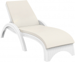 Шезлонг пластиковый с матрасом Grattoni GS 1009 (Fiji) пластик с имитацией плетения белый Фото 1