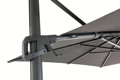 Зонт садовый с подсветкой Grattoni Venezia алюминий, олефин антрацит, темно-серый Фото 6