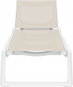 Шезлонг-лежак пластиковый Siesta Contract Rio Pro стеклопластик, текстилен белый, бежевый Фото 8