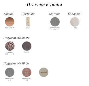 Лаунж-диван с балдахином Rever Planet сталь, фанера мультистрато, роуп, полиэстер Фото 3