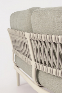 Диван модульный угловой с подушками Garden Relax Helios алюминий, роуп, олефин бежевый Фото 6