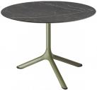 Столик ламинированный кофейный Scab Design Tripe сталь, компакт-ламинат HPL оливковый, черный мрамор Сахара Фото 1